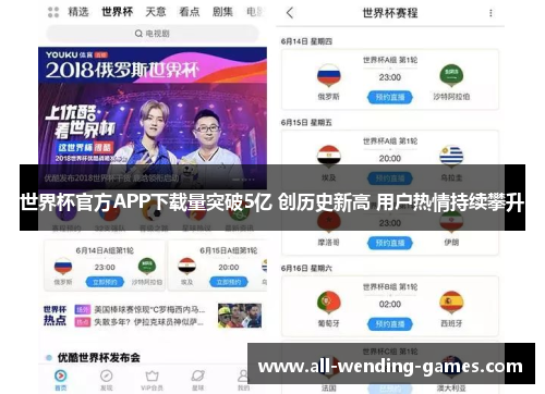 世界杯官方APP下载量突破5亿 创历史新高 用户热情持续攀升